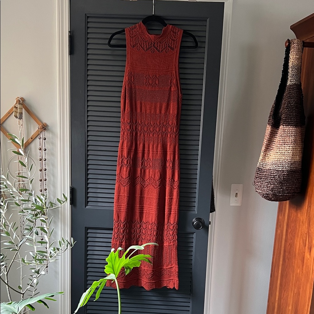 Anthropologie Sleeveless Maxi Dress in Rust